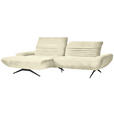 ECKSOFA  in Chenille Creme  170-195/280 cm  - Creme/Schwarz, Design, Textil/Metall (170-195/280cm) - Dieter Knoll