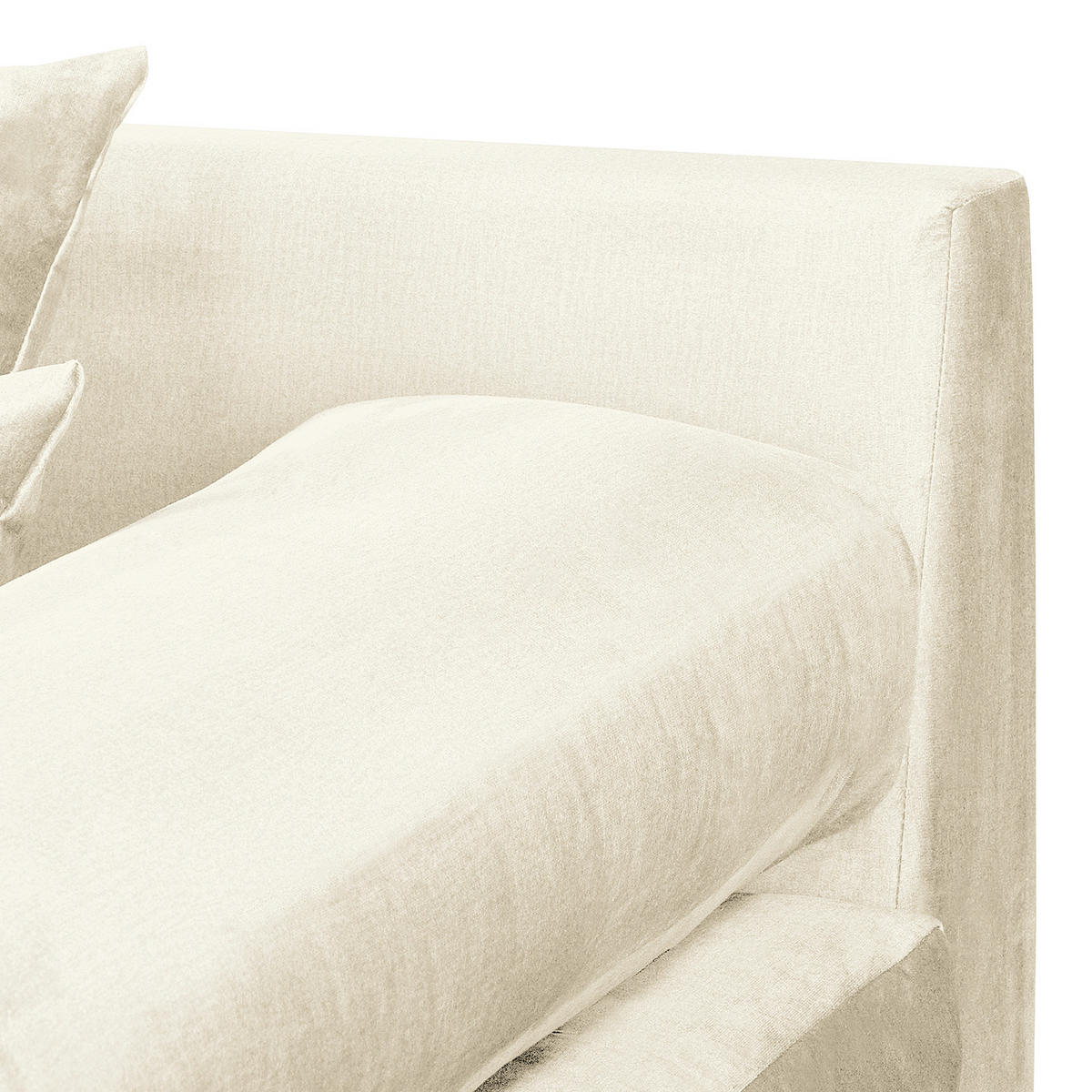 ECKSOFA Velours Beige  - Beige/Schwarz, Design, Kunststoff/Textil (284/243cm) - P & B