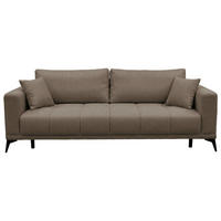 SCHLAFSOFA GRANDE in Chenille Taupe  - Taupe/Schwarz, Design, Textil/Metall (238/83/98cm) - MID.YOU
