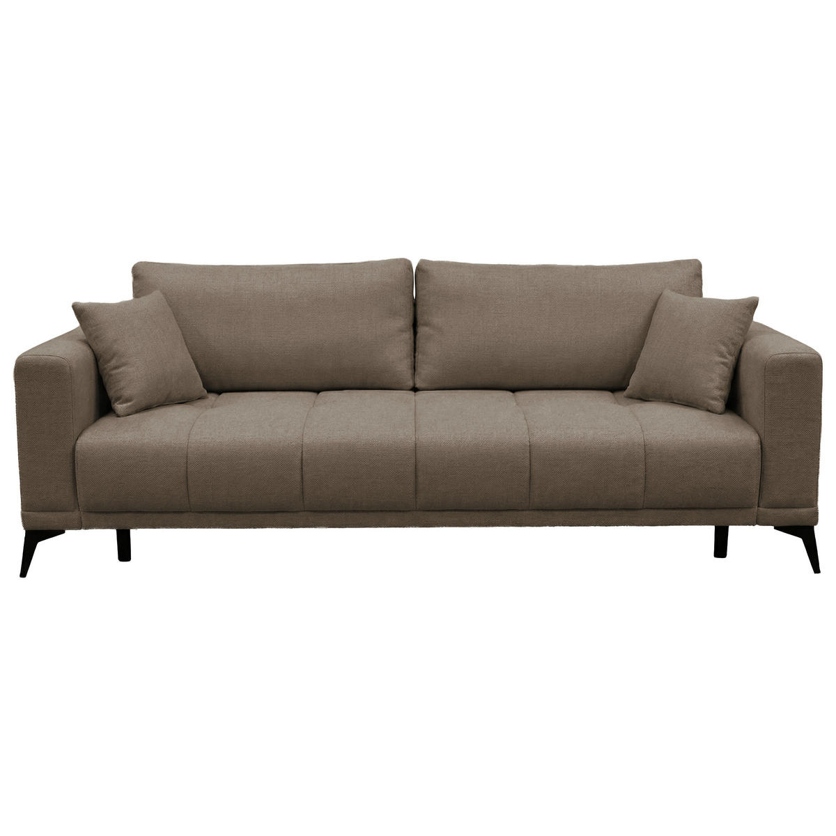 SCHLAFSOFA GRANDE in Chenille Taupe  - Taupe/Schwarz, Design, Textil/Metall (238/83/98cm) - MID.YOU