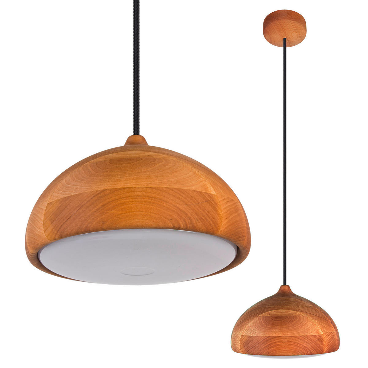 ZÁVĚSNÉ SVÍTIDLO, 22,5/90-140 cm  - černá/barvy olše, Natur, dřevo (22,5/90-140cm)