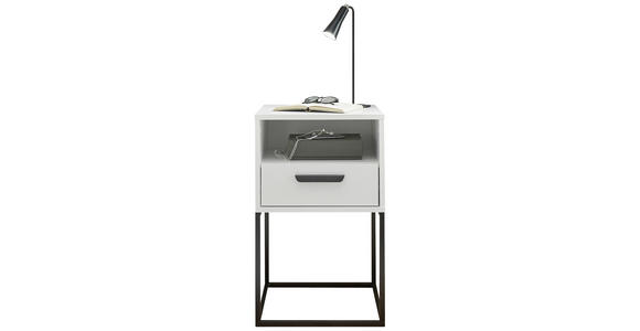 NACHTKÄSTCHEN 40/65/39 cm  in Weiß  - Schwarz/Weiß, Design, Holzwerkstoff/Kunststoff (40/65/39cm) - Carryhome