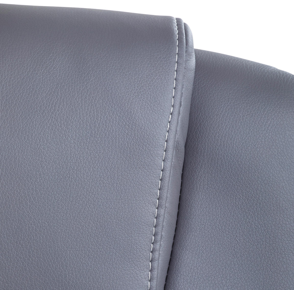 CHEFSESSEL Lederlook Grau, Silberfarben  - Silberfarben/Weiß, Design, Kunststoff/Textil (65/109-119/65cm) - Carryhome