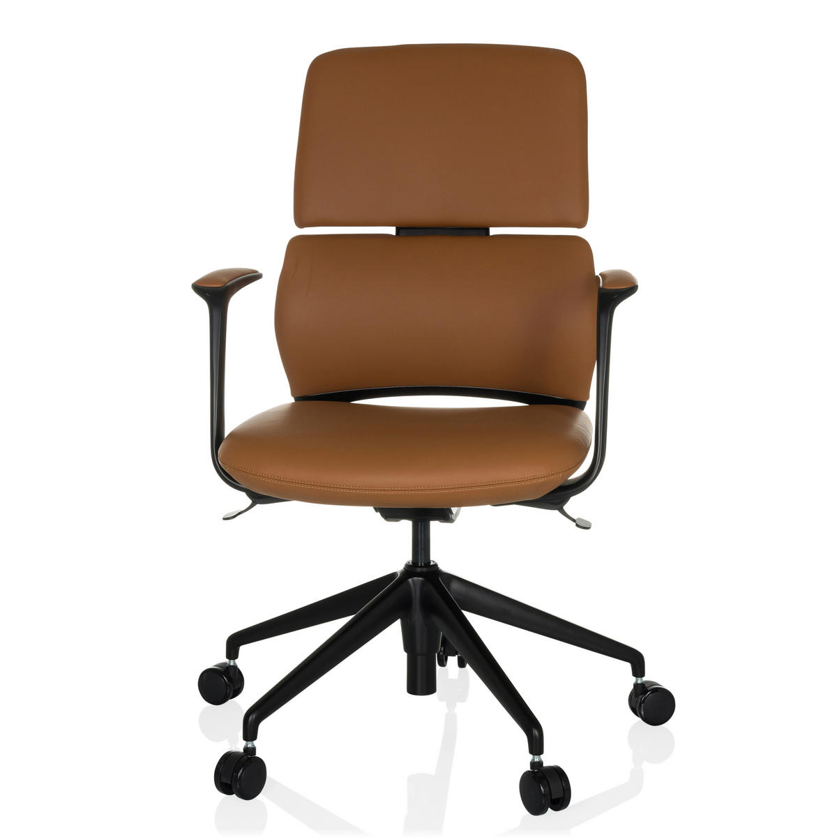 DREHSTUHL  - Schwarz, MODERN, Leder/Kunststoff (62/98-108/60cm) - MID.YOU