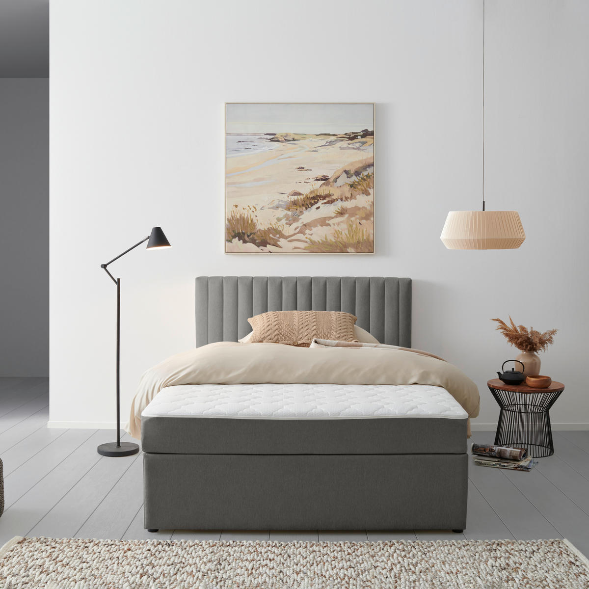 BOXBETT 140/200 cm  in Dunkelgrau  - Dunkelgrau, Modern, Holz/Textil (140/200cm) - MID.YOU
