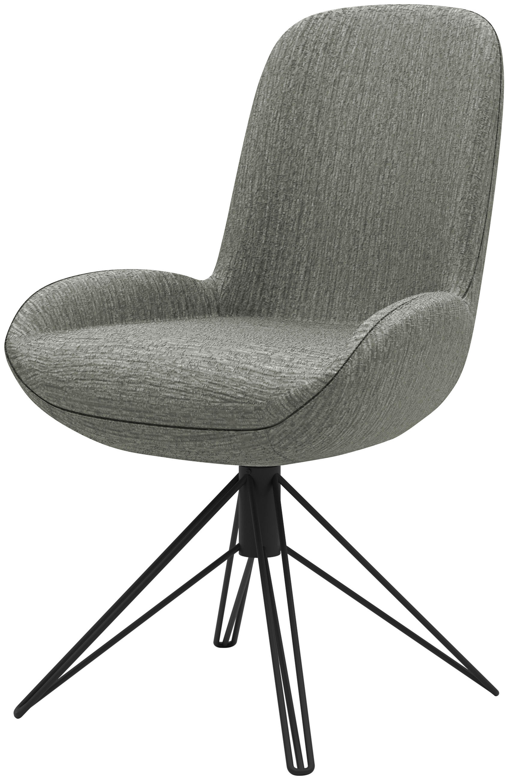 STUHL Chenille Anthrazit  - Anthrazit/Schwarz, Design, Textil/Metall (55/90/62cm) - Musterring