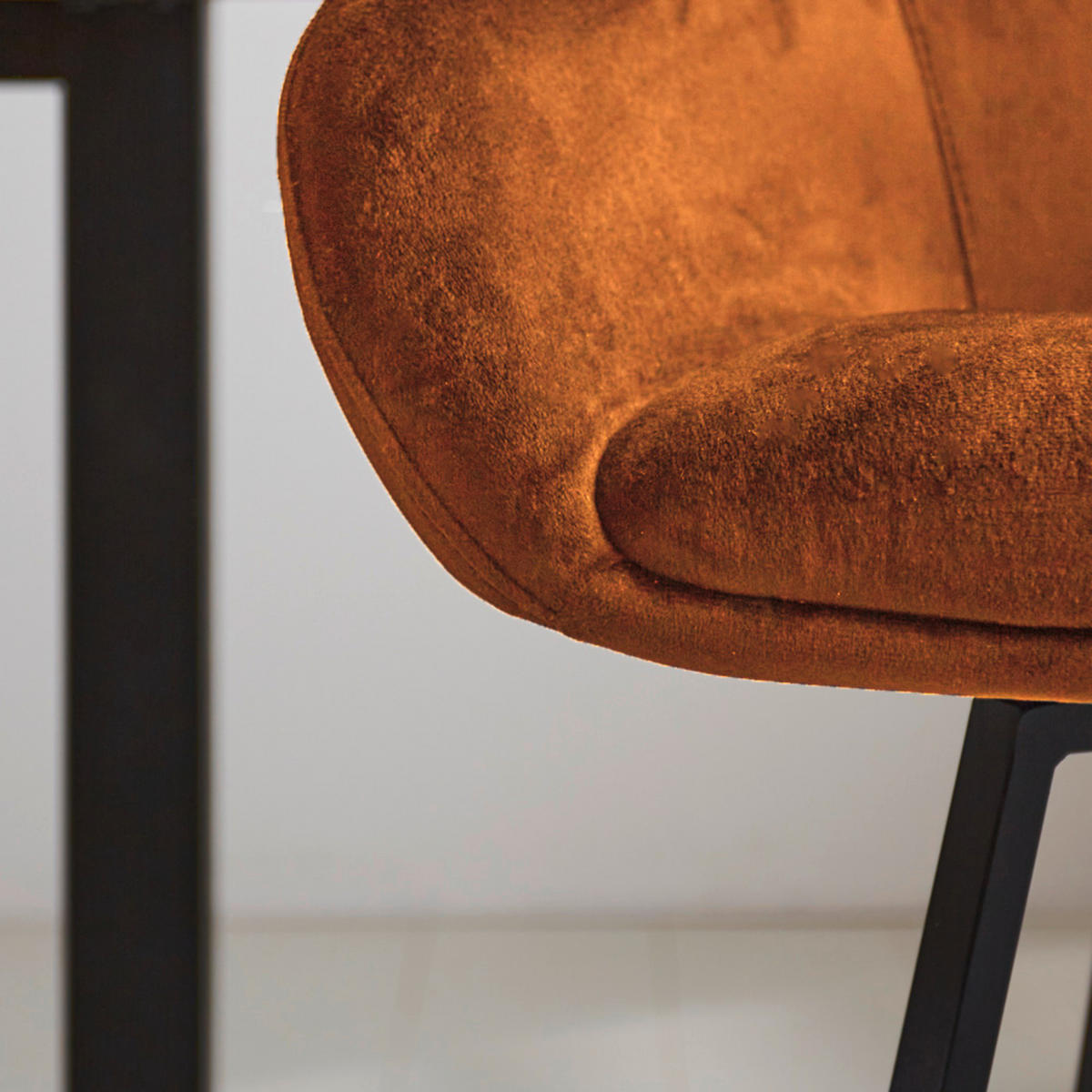 BARHOCKER-SET Samt, Velours Gelb, Goldfarben, Cognac Sitzfläche 180° drehbar, automatische Rückholfunktion  - Cognac/Gelb, MODERN, Textil/Metall (55/109/57cm) - MID.YOU