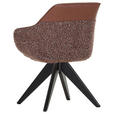 ARMLEHNSTUHL  in Chenille, Lederlook  - Rotbraun/Schwarz, KONVENTIONELL, Holz/Textil (60/83/65cm) - Landscape