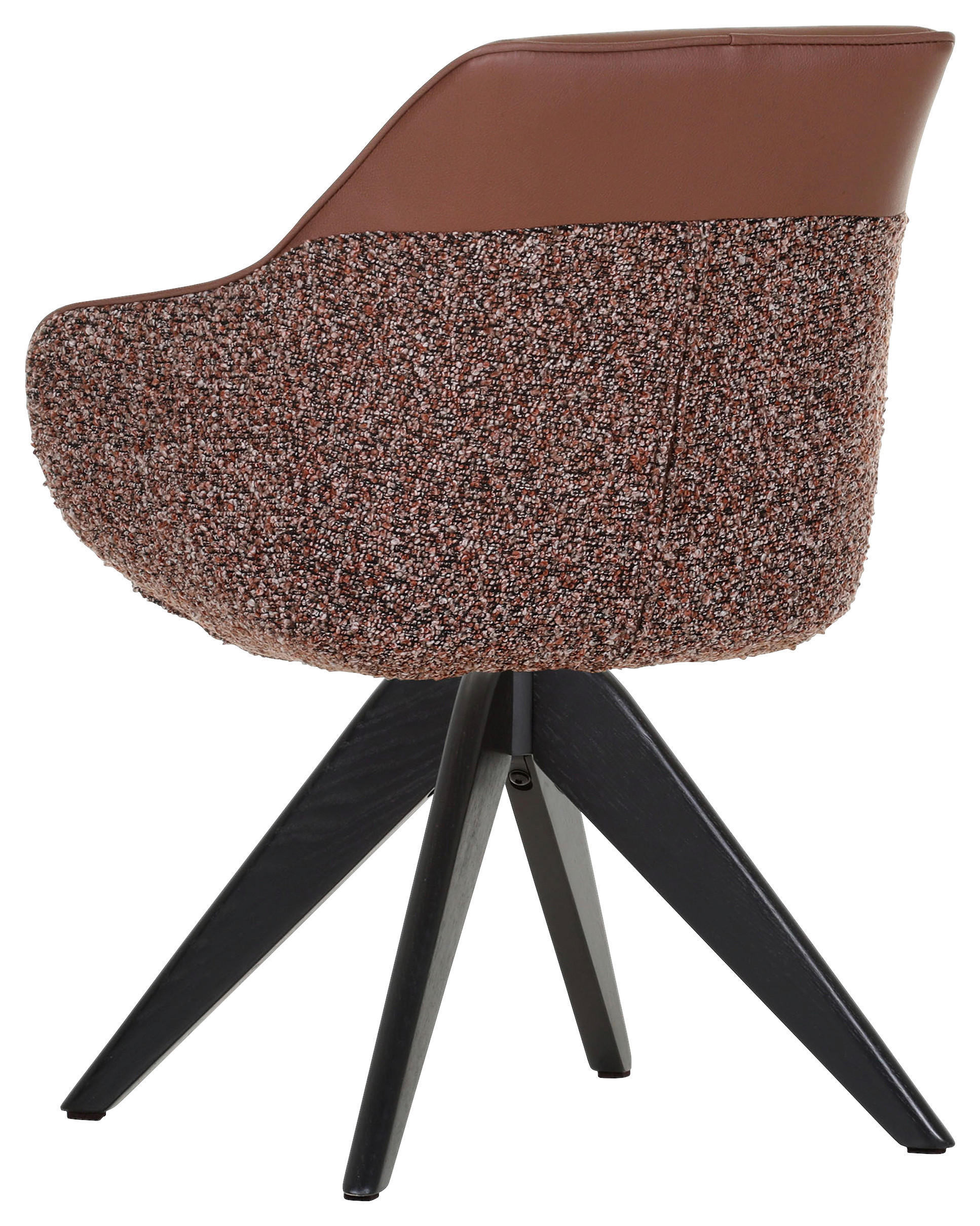 ARMLEHNSTUHL  in Chenille, Lederlook  - Rotbraun/Schwarz, KONVENTIONELL, Holz/Textil (60/83/65cm) - Landscape