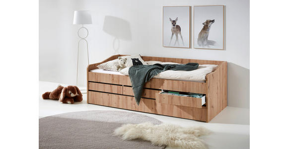 AUSZIEHBETT 90-180/200 cm in Eiche Artisan - Eiche Artisan, KONVENTIONELL, Holz/Holzwerkstoff (90-180/200cm) - Carryhome