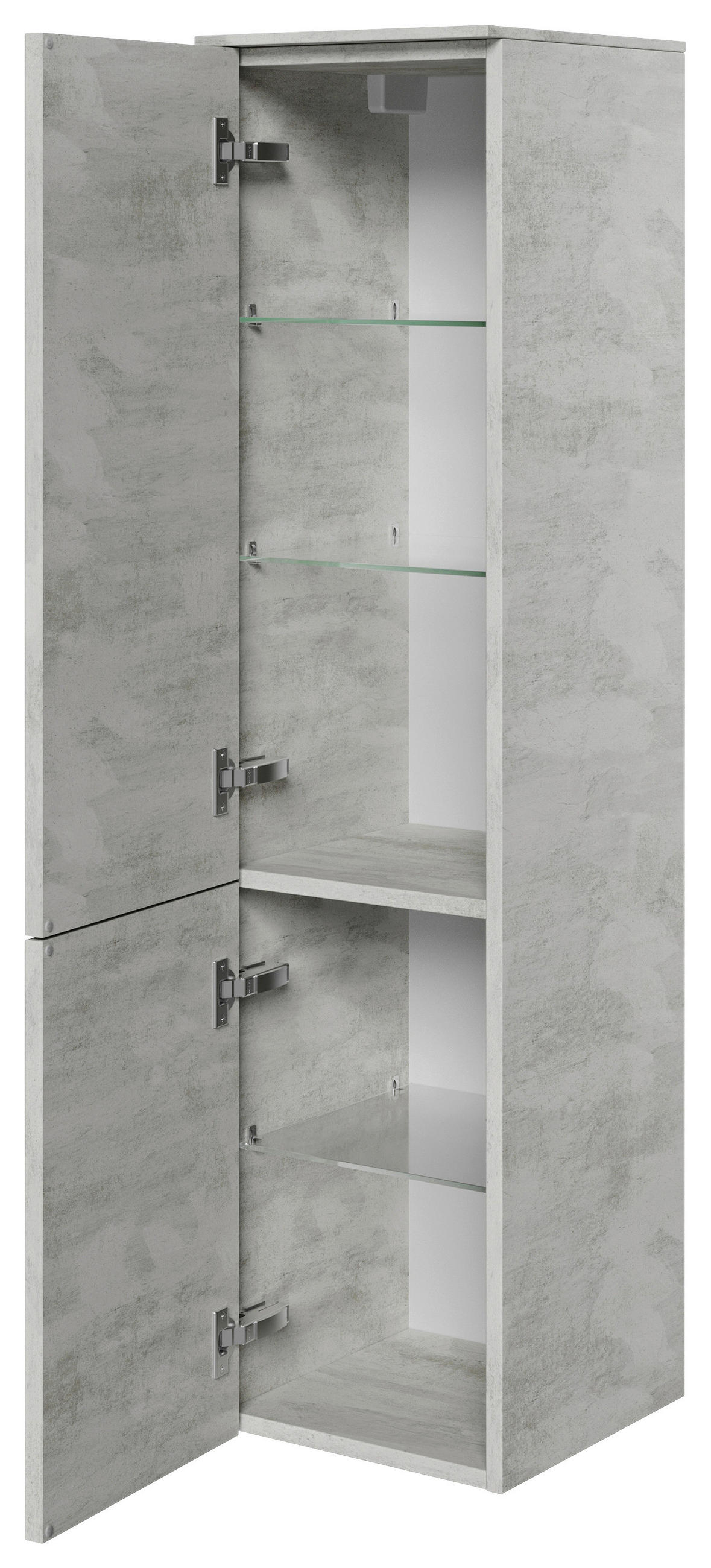 MIDISCHRANK 30/121/33 cm  - Chromfarben/Weiß, KONVENTIONELL, Glas/Holzwerkstoff (30/121/33cm) - Pelipal