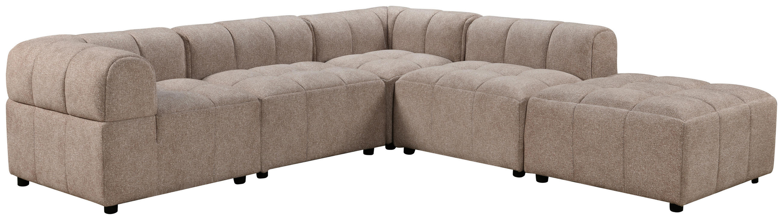 ECKSOFA Beige Struktur - Beige/Schwarz, Design, Holz/Kunststoff (336/70/168cm) - MID.YOU
