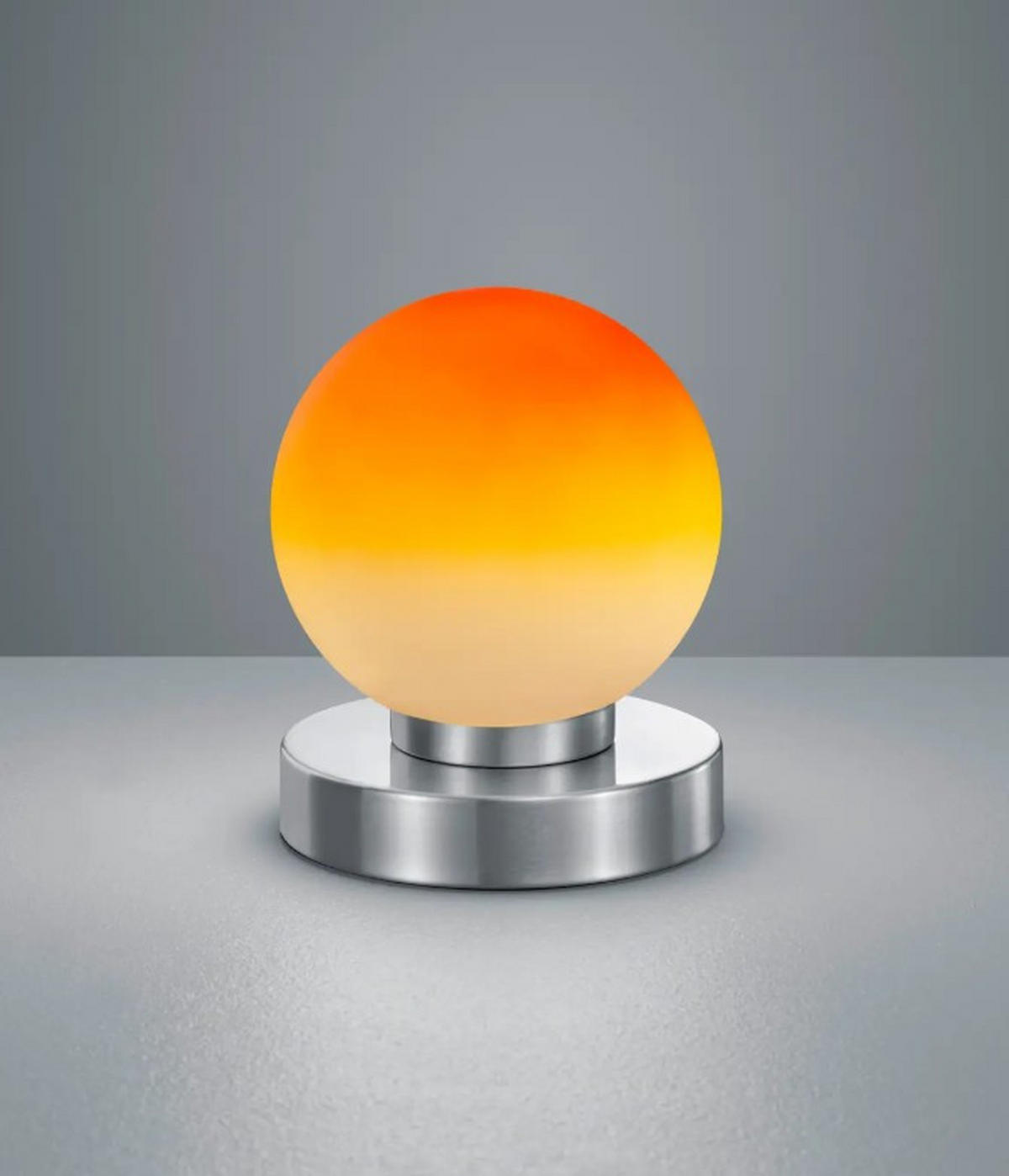 TISCHLEUCHTE - Orange/Nickelfarben, Basics, Glas/Metall (12/15cm)