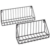 WANDREGALSET 2-teilig Schwarz  - Schwarz, Basics, Metall - Ambia Home