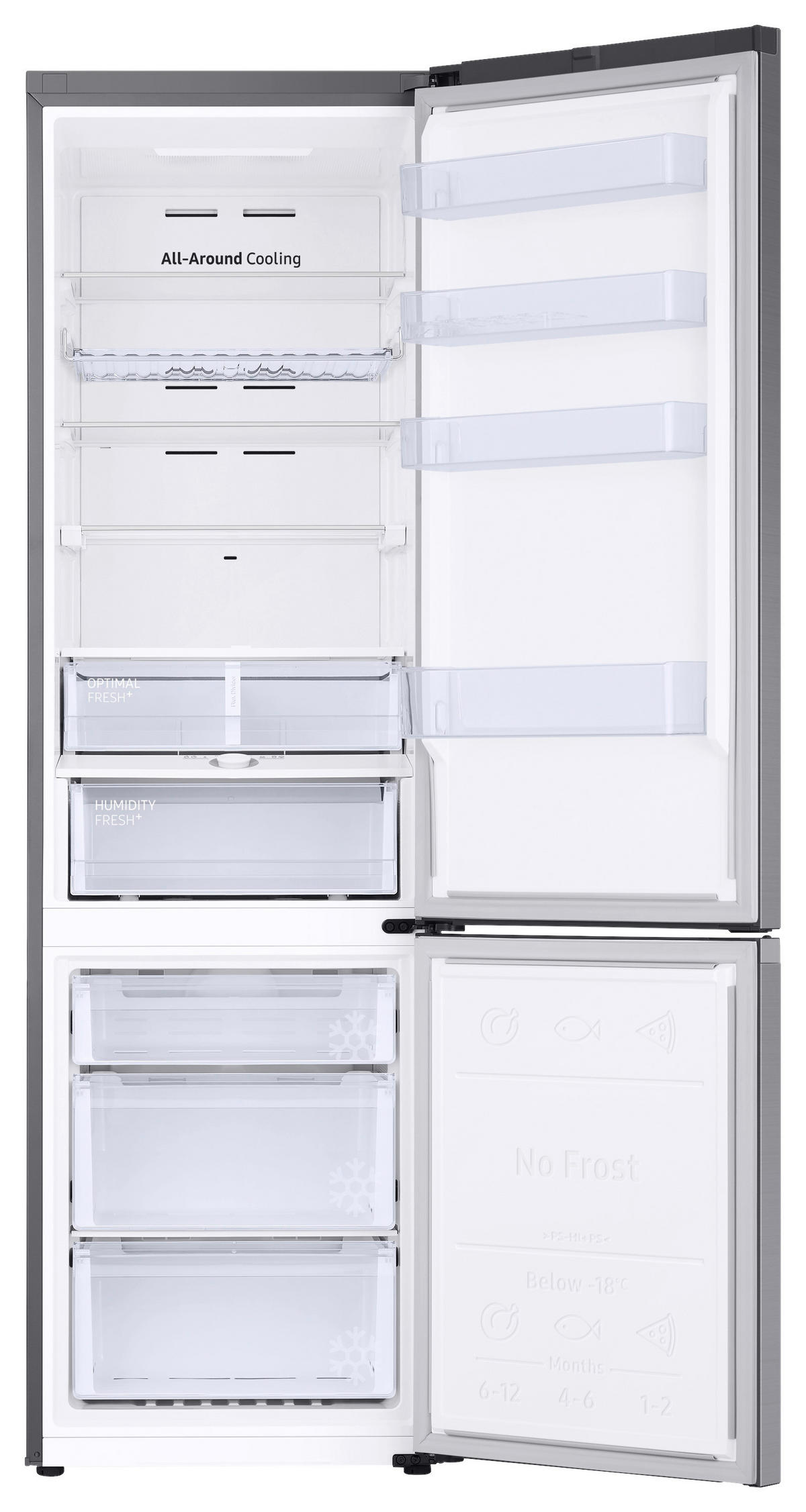 KÜHL-GEFRIER-KOMBINATION RB38C676DSA/EF  - Silberfarben, Basics, Kunststoff/Metall (59,5/203/65,8cm) - Samsung