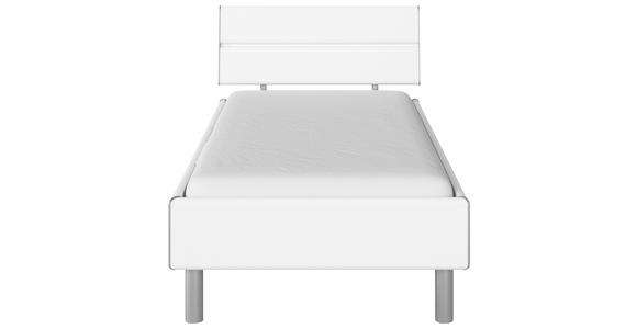 BETT 90/200 cm  in Weiß  - Alufarben/Weiß, Design, Holzwerkstoff/Metall (90/200cm) - Carryhome