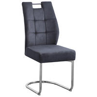SVIKTSTOL i järn mikrofiber  - kromfärg/grå, Design, metall/textil (45/97/59cm) - Carryhome
