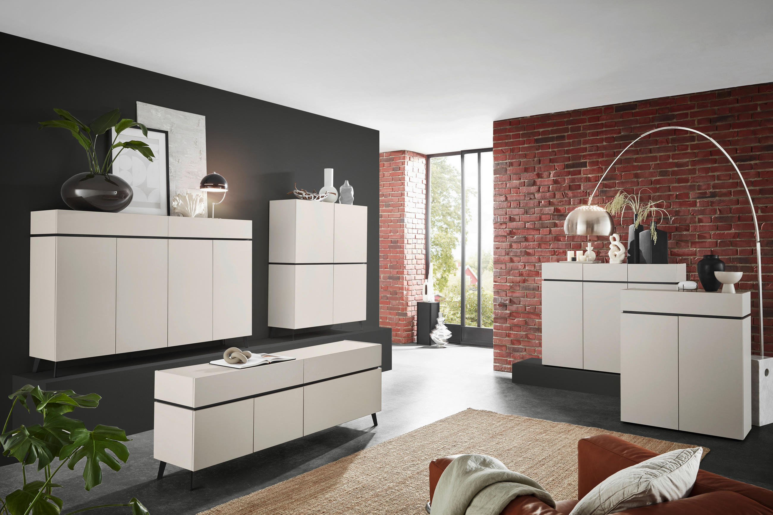 KOMMODE in 90/111/40 cm - Kaschmir/Schwarz, Design, Holzwerkstoff/Kunststoff (90/111/40cm) - Voleo