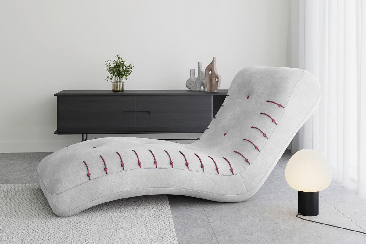 LIEGE STRIPE in Hellgrau  inkl. Relaxfunktion  - Hellgrau/Schwarz, Design, Kunststoff/Textil (83/80/172cm) - MID.YOU