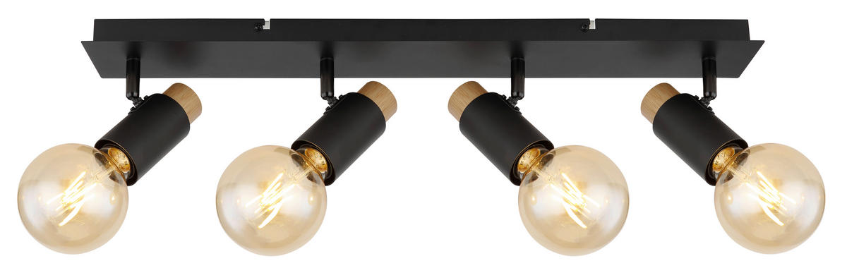 STRAHLER - Dunkelbraun/Schwarz, Design, Holz/Metall (65,5/8/14,5cm) - Globo