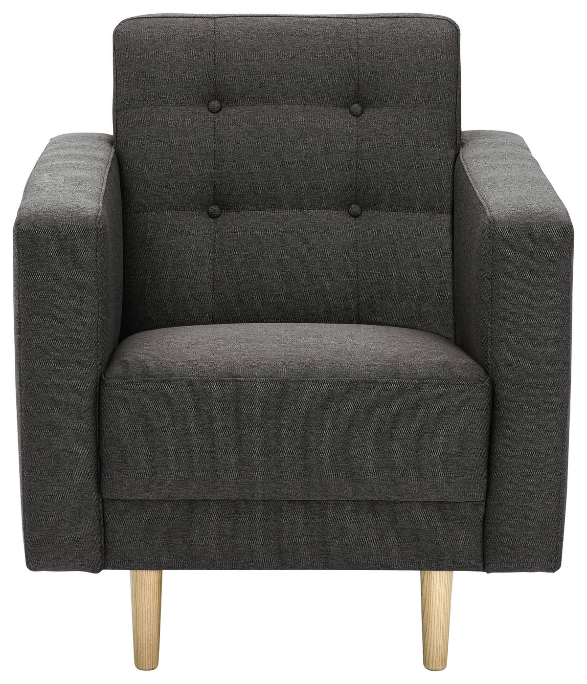 SESSEL in Flachgewebe Anthrazit  - Eschefarben/Anthrazit, Modern, Holz/Textil (75/81/83cm) - Max Winzer