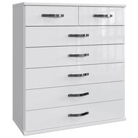 KOMMODE  in 90/106/40 cm  - Chromfarben/Weiß Hochglanz, MODERN, Holzwerkstoff/Kunststoff (90/106/40cm) - MID.YOU