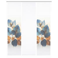 FLÄCHENVORHANG  3 Stück  blickdicht  60/245 cm   - Blau/Weiß, Natur, Textil (60/245cm)