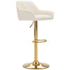 BARHOCKER in Metall, Textil Creme, Goldfarben  - Goldfarben/Creme, Modern, Textil/Metall (53,5/108/53cm) - Livetastic
