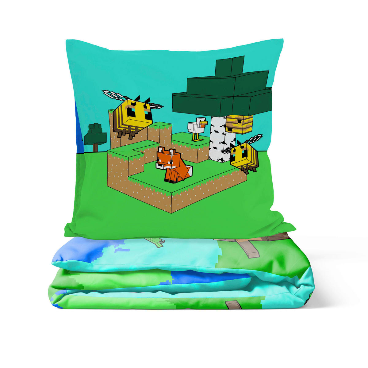 KINDERBETTWÄSCHE Minecraft Creative Mode 135/200 cm  - Grün, Basics, Textil (135/200cm)