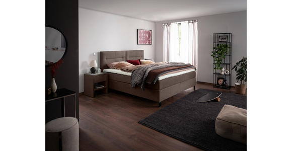 BOXSPRINGBETT 200/220 cm  in Braun  - Schwarz/Braun, KONVENTIONELL, Textil/Metall (200/220cm) - Esposa