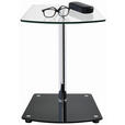 BEISTELLTISCH 38/38/50 cm Schwarz, Chromfarben Freiform  - Chromfarben/Schwarz, Design, Glas/Metall (38/38/50cm) - Xora