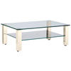 COUCHTISCH in Metall, Glas 110/70/42,5 cm  - Creme/Weiß, Design, Glas/Kunststoff (110/70/42,5cm)