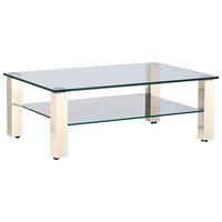 COUCHTISCH in Metall, Glas 110/70/42,5 cm  - Creme/Weiß, Design, Glas/Kunststoff (110/70/42,5cm)