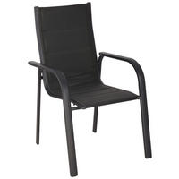 STAPELSESSEL in Metall, Textil Anthrazit, Schwarz  - Anthrazit/Schwarz, Basics, Textil/Metall (60/94/68cm) - Ambia Garden