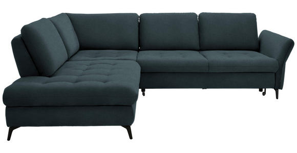 ECKSOFA in Flachgewebe Blau 233/288 cm - Blau/Schwarz, Natur, Textil/Metall (233/288cm) - Valnatura