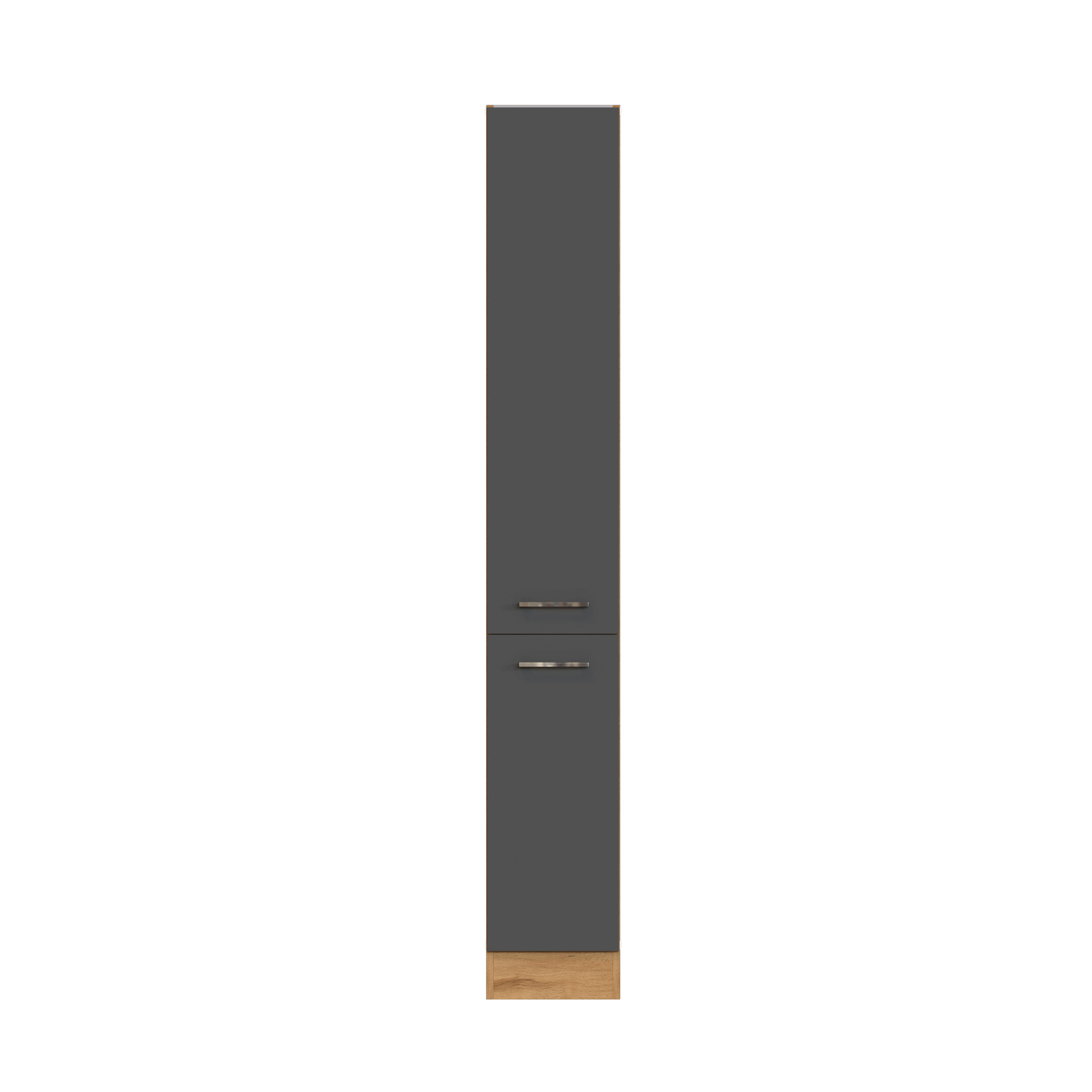 SKÅP MED UTDRAGSFUNKTION 30/200/60 cm  i antracit  - kromfärg/antracit, Modern, metall/trämaterial (30/200/60cm) - Held