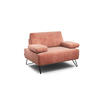 SESSEL Samt Rosa    - Schwarz/Rosa, Design, Textil/Metall (114-142/85/86-94cm) - SENSOO