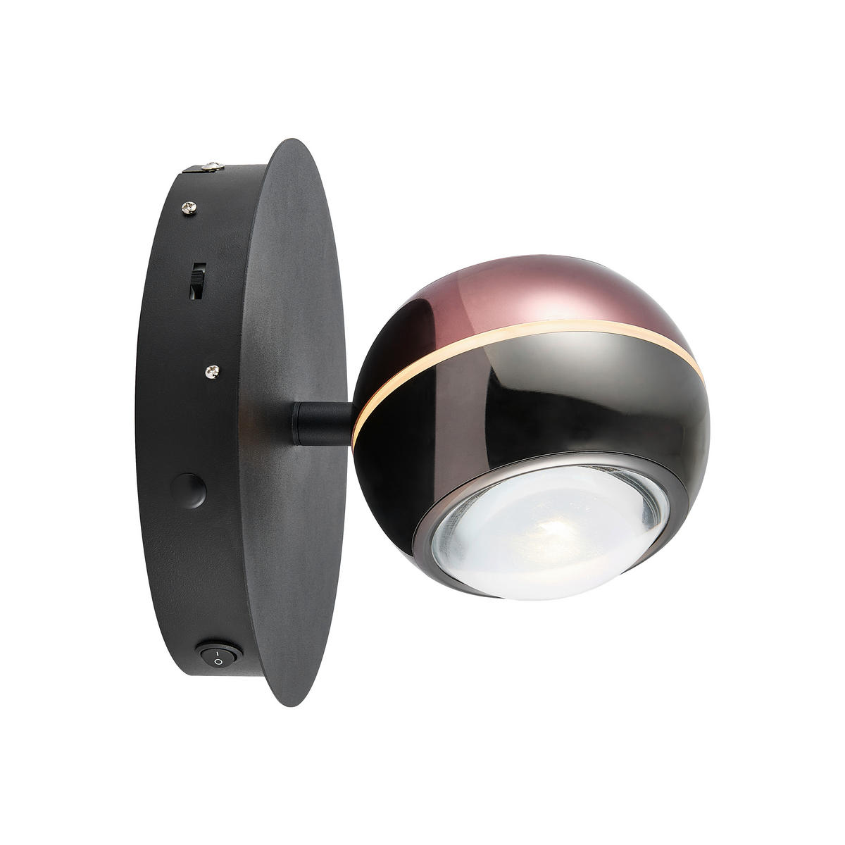 LED-WANDLEUCHTE Easy 20/19 cm  - Schwarz/Kupferfarben, Design, Glas/Kunststoff (20/19cm) - Dieter Knoll