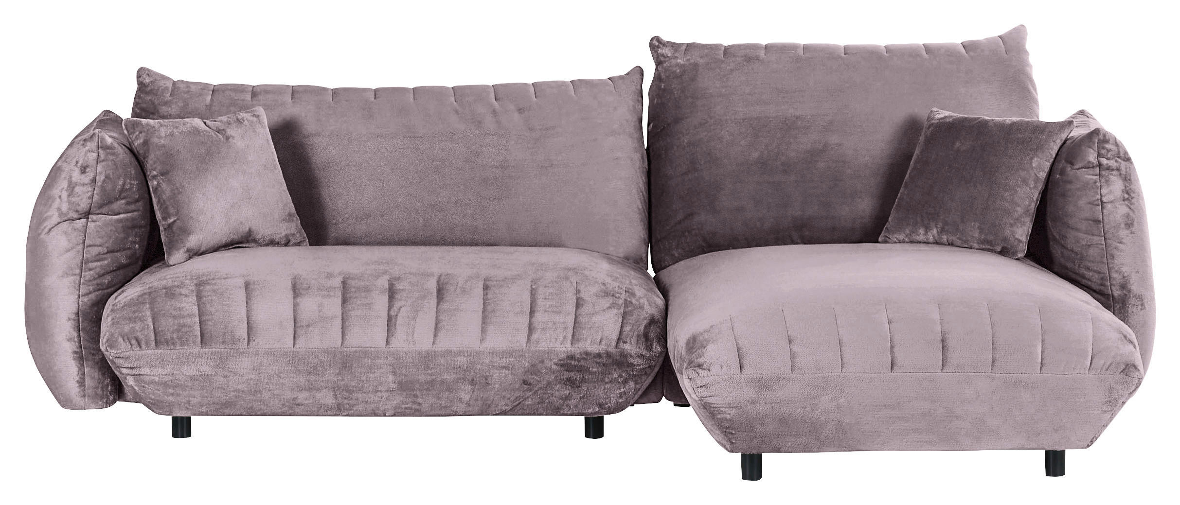 HÖRNSOFFA i plysch grå - svart/grå, Klassisk, textil/plast (270/170cm) - MID.YOU
