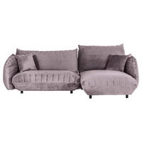 HÖRNSOFFA i plysch grå  - svart/grå, Klassisk, textil/plast (270/170cm) - MID.YOU
