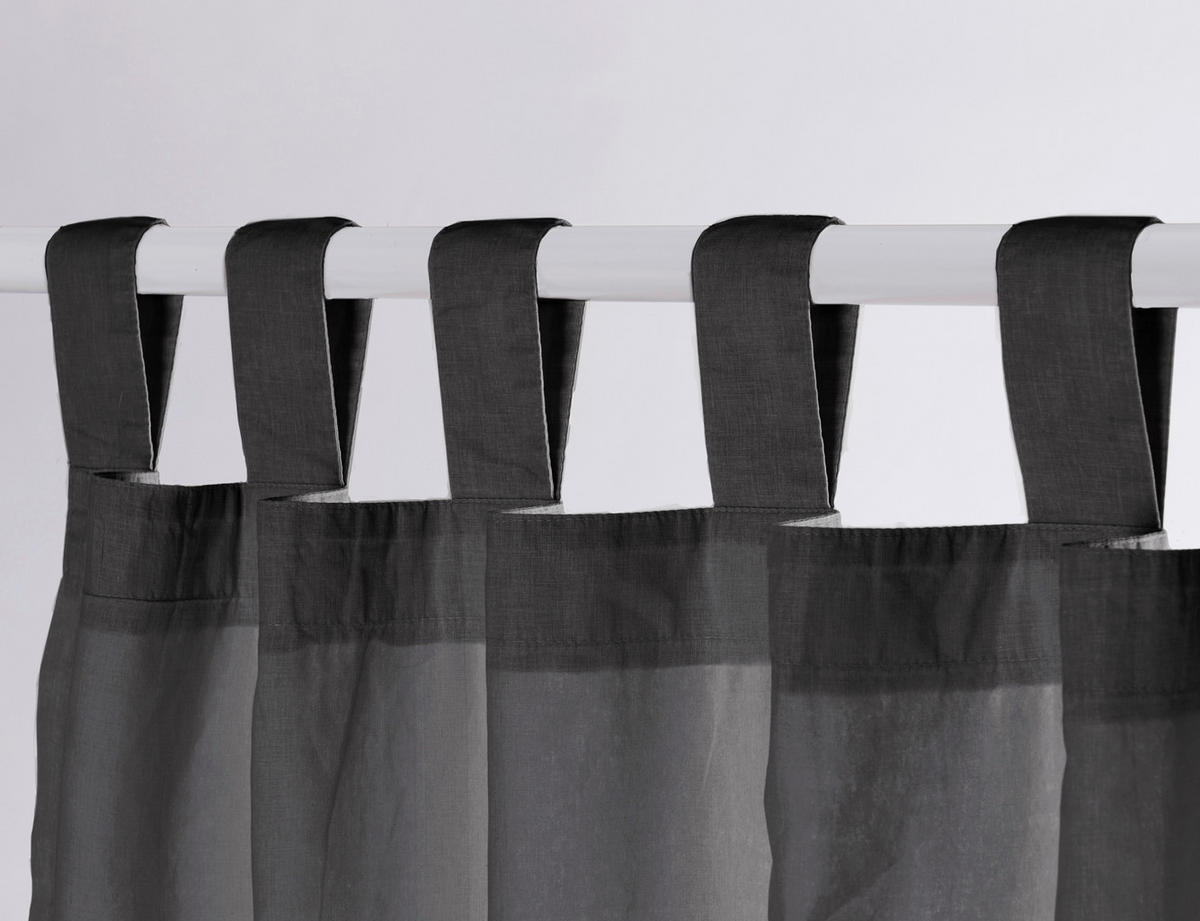 SCHLAUFENVORHANG  - Anthrazit, Basics, Textil (145/250cm)