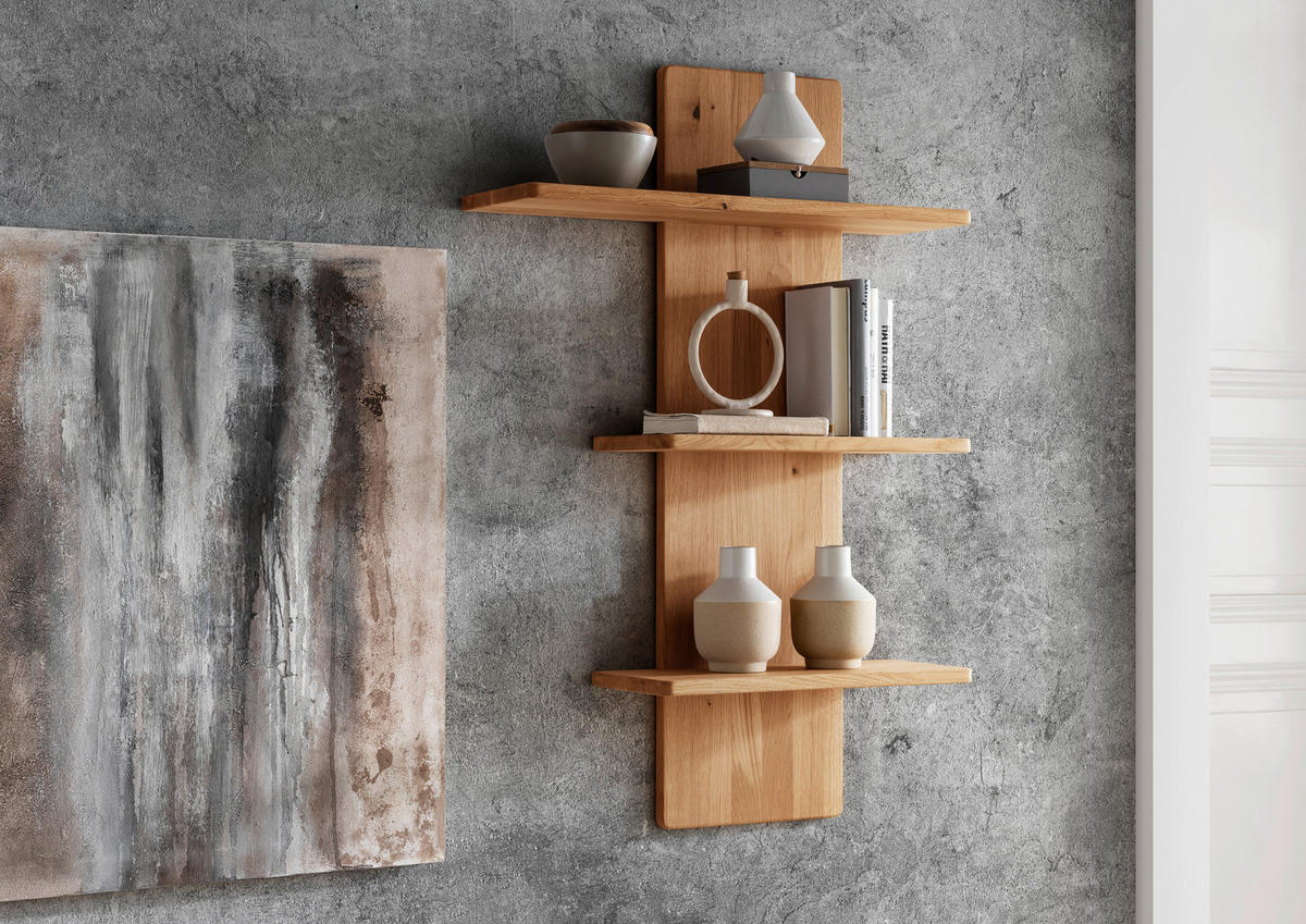 WANDBOARD Holz Wildeiche massiv Wildeiche  - Wildeiche, Basics, Holz (70/106/22cm) - Livetastic