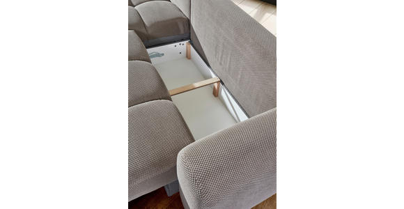 ECKSOFA Greige Flachgewebe - Greige/Schwarz, KONVENTIONELL, Kunststoff/Textil (174/274cm) - Carryhome