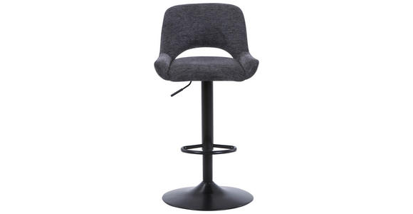 BARHOCKER Webstoff Grau, Schwarz Eisen - Schwarz/Grau, Design, Textil/Metall (49/86.5-108.5/53cm) - Novel