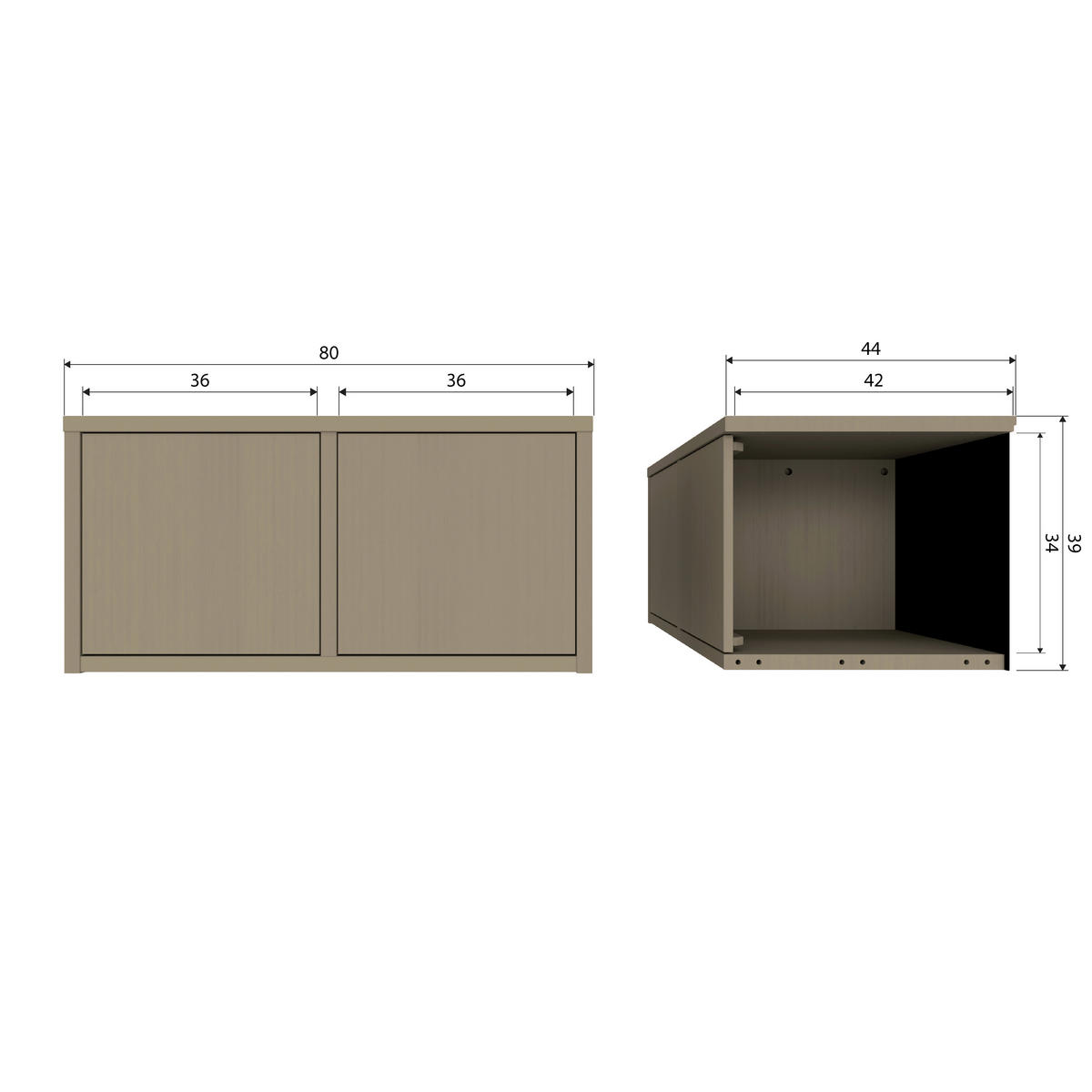 GARDEROBENBANK - Schlammfarben, Design, Holz (80/39/44cm) - Livetastic
