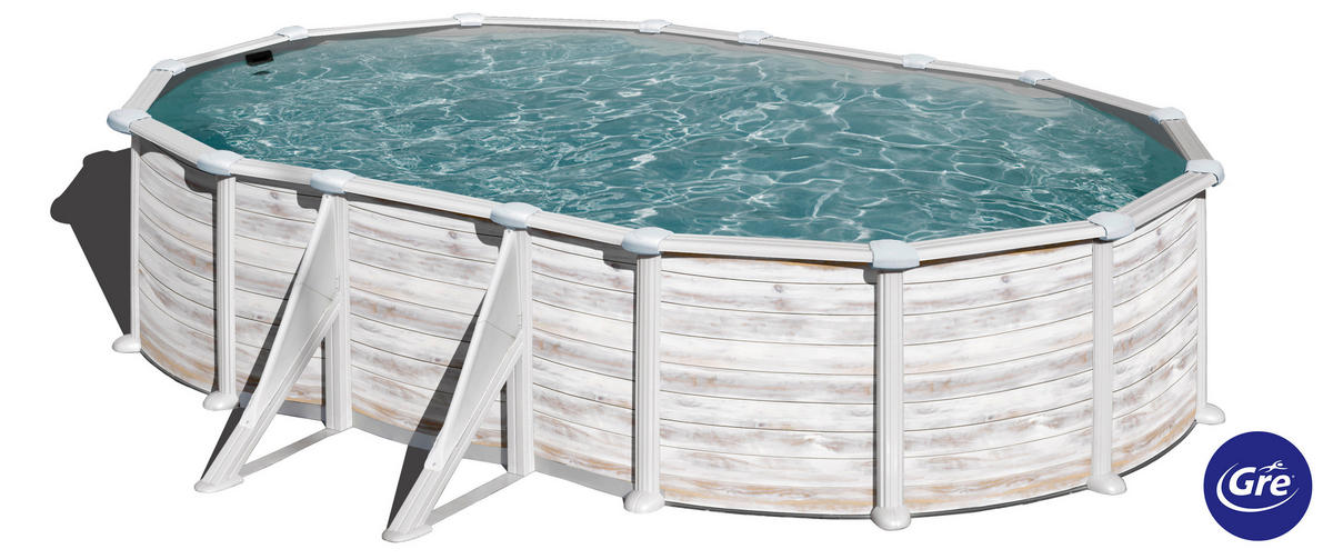 POOL-SET 2024 500/300/132 cm  - Weiß, KONVENTIONELL, Metall (500/300/132cm) - Gre