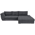 ECKSOFA  in Flachgewebe Graphitfarben  306/174 cm  - Silberfarben/Graphitfarben, Design, Textil/Metall (306/174cm) - Carryhome