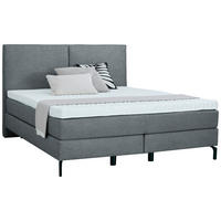 BOXSPRINGBETT 200/200 cm  in Grau  - Schwarz/Grau, Konventionell, Textil/Metall (200/200cm) - Dieter Knoll
