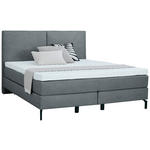 BOXSPRINGBETT 160/200 cm  in Grau  - Schwarz/Grau, KONVENTIONELL, Textil/Metall (160/200cm) - Dieter Knoll