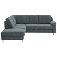 ECKSOFA in Webstoff Blaugrau  - Blaugrau/Alufarben, Konventionell, Textil/Metall (200/241cm) - Beldomo System